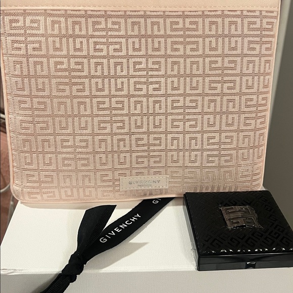 Givenchy Pink Clutch Bag and Black Compact Mirror - Picture 6 of 7